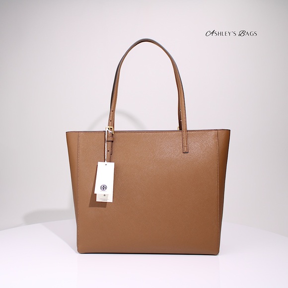 Tory Burch Large Emerson Tote & Continental Wristlet Wallet In Moose Brown - Picture 5 of 13